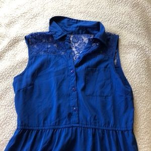 Blue sleeveless dress